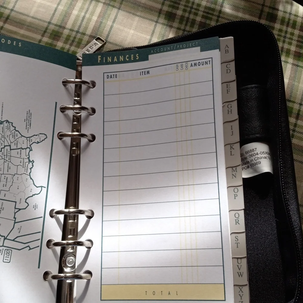 TimeKeeper Black Leather Organizer - Vintage, But Like New!